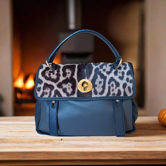 Yves Saint Laurent EUC ✨️ Black Leather Pony Hair Muse Two ways Bag - Picture 3 of 17